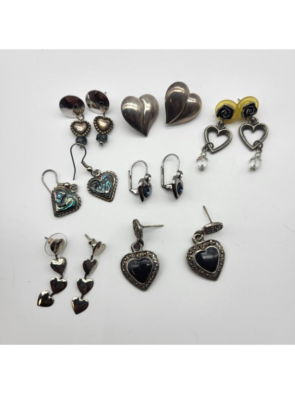 Fabulous Heart earrings Lot Collection Pierced stud dangle Anniversary Love